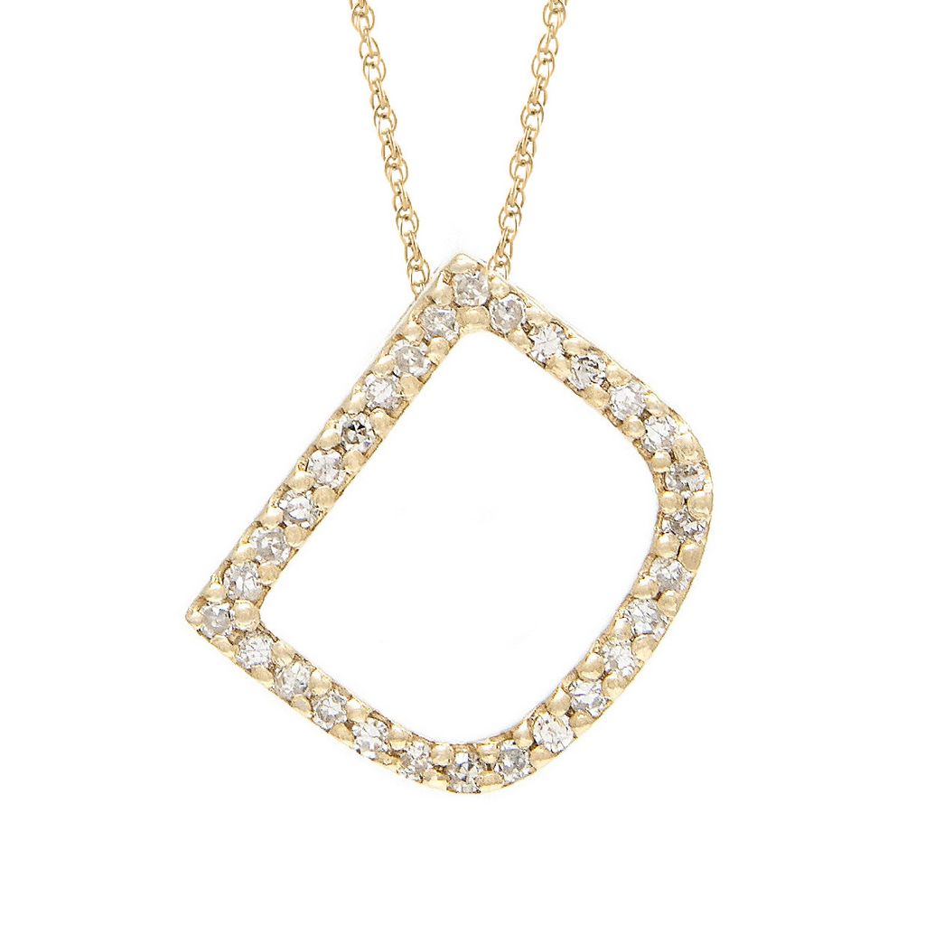 Diamond D Initial Necklace