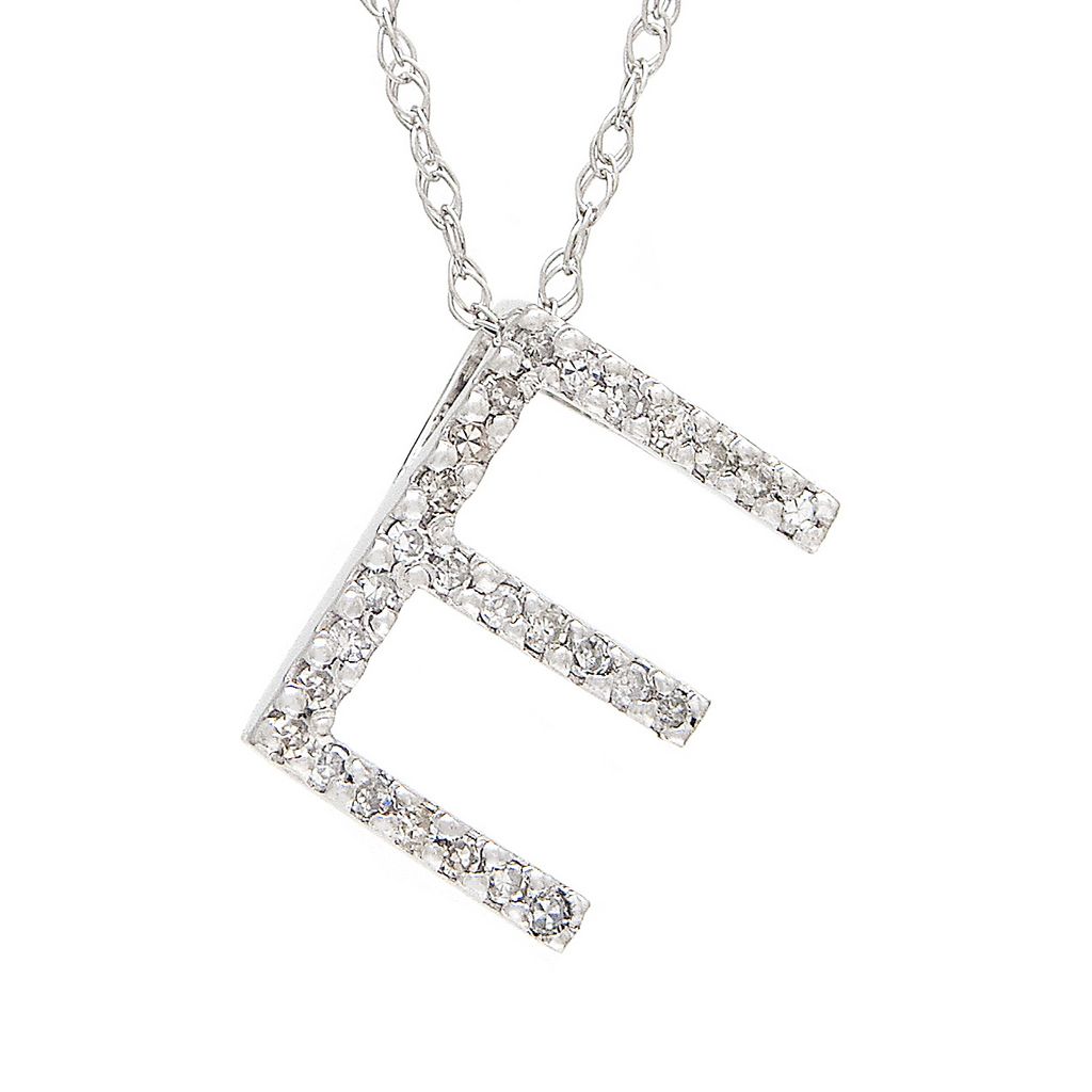 Diamond E Initial Necklace