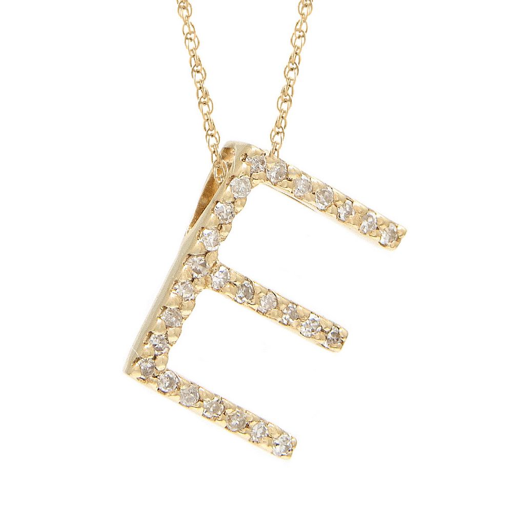 Diamond E Initial Necklace