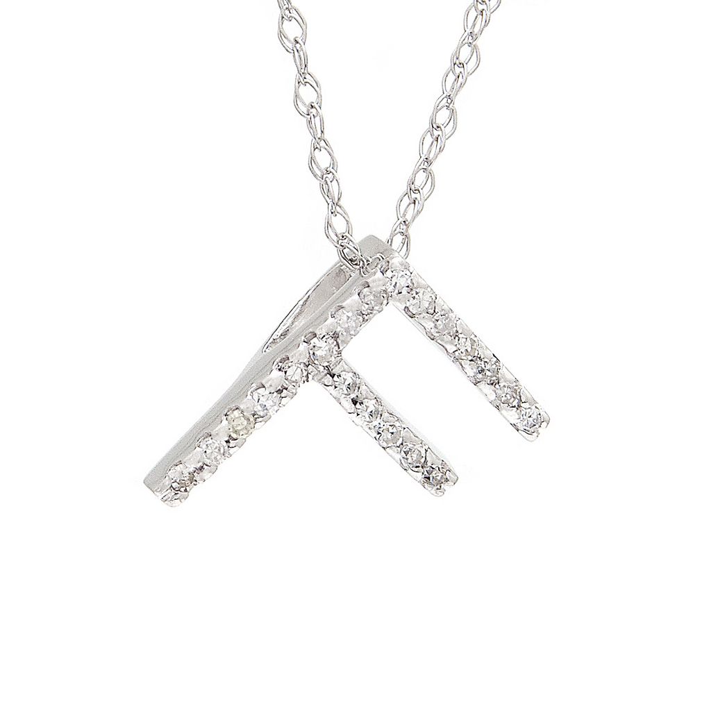 Diamond F Initial Necklace