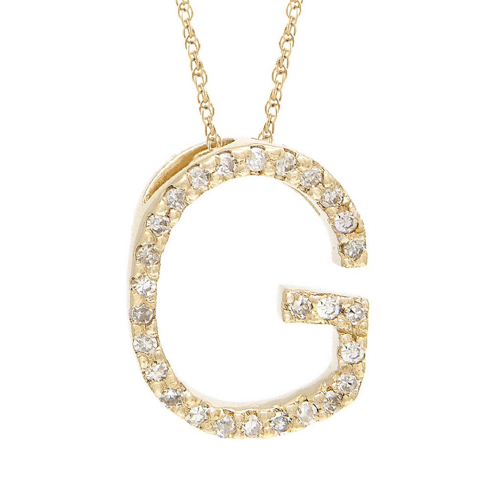 Diamond G Initial Necklace