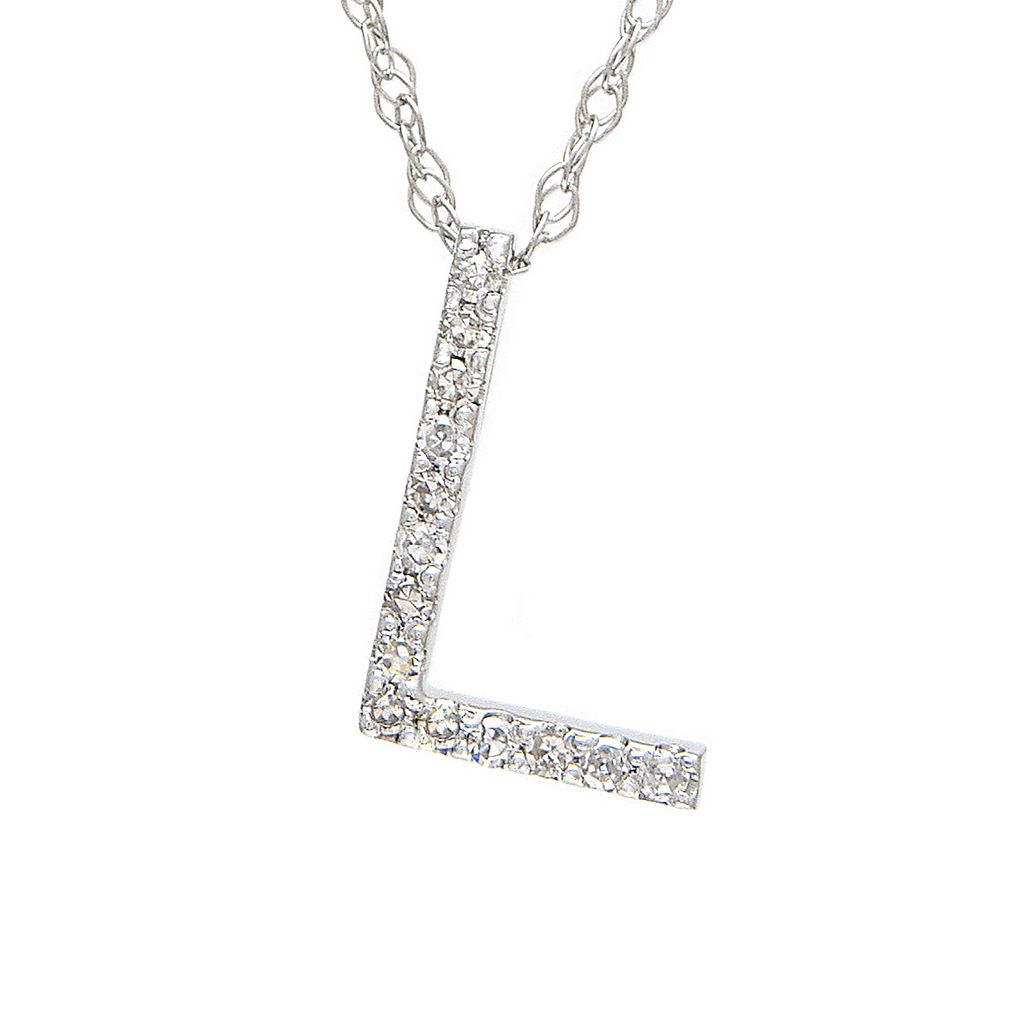 Diamond L Initial Necklace