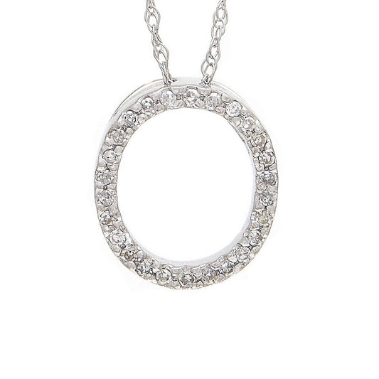 Diamond O Initial Necklace