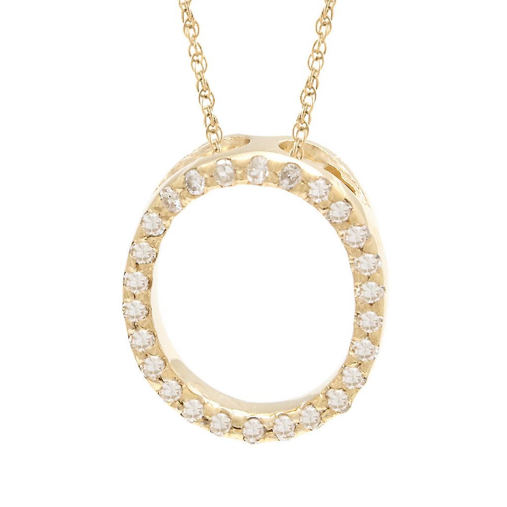 Diamond O Initial Necklace