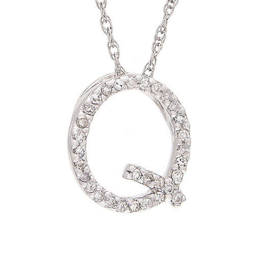 Diamond Q Initial Necklace