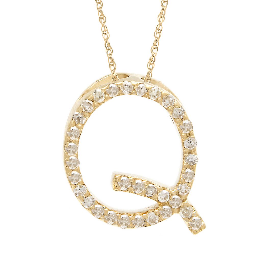 Diamond Q Initial Necklace