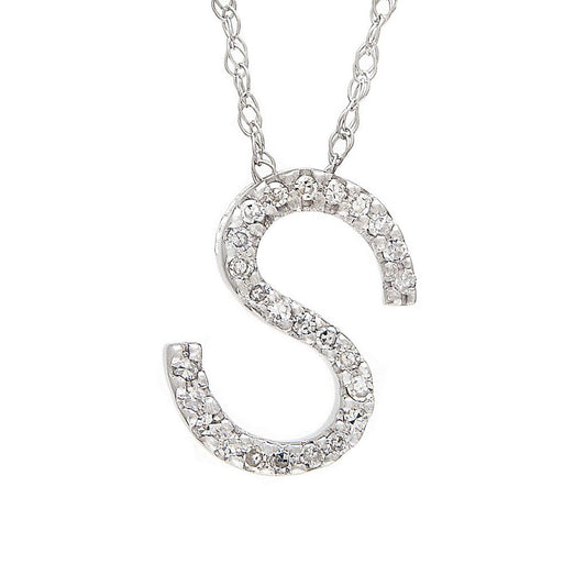 Diamond S Initial Necklace