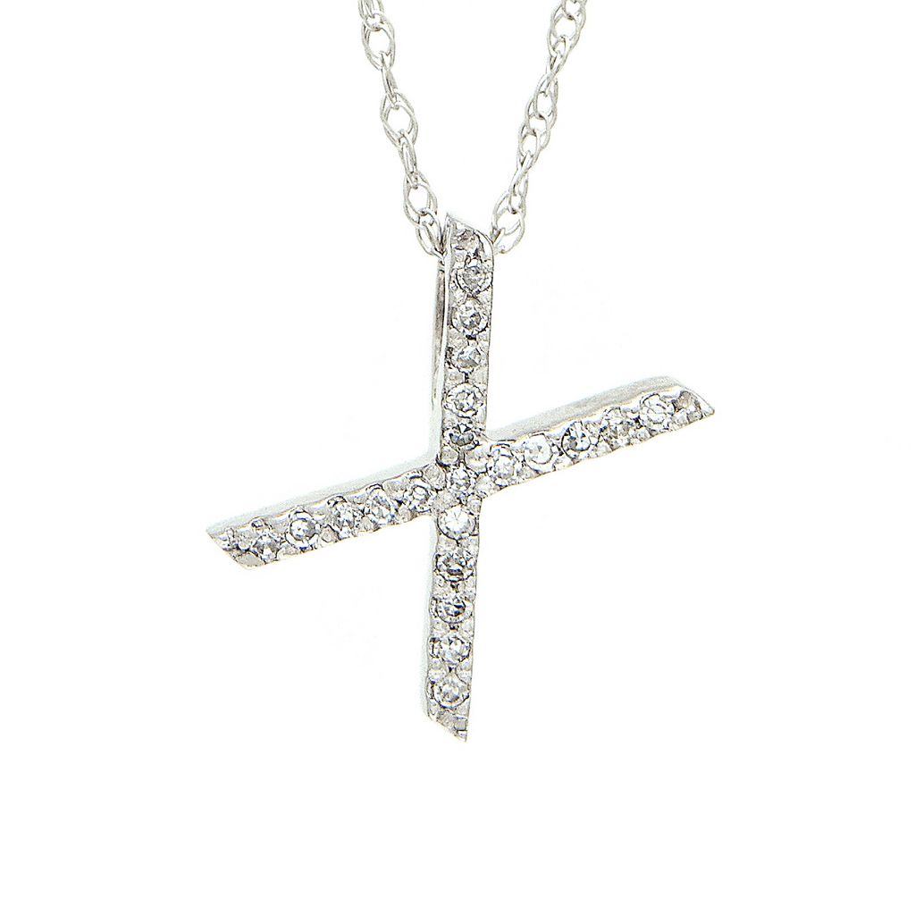 Diamond X Initial Necklace