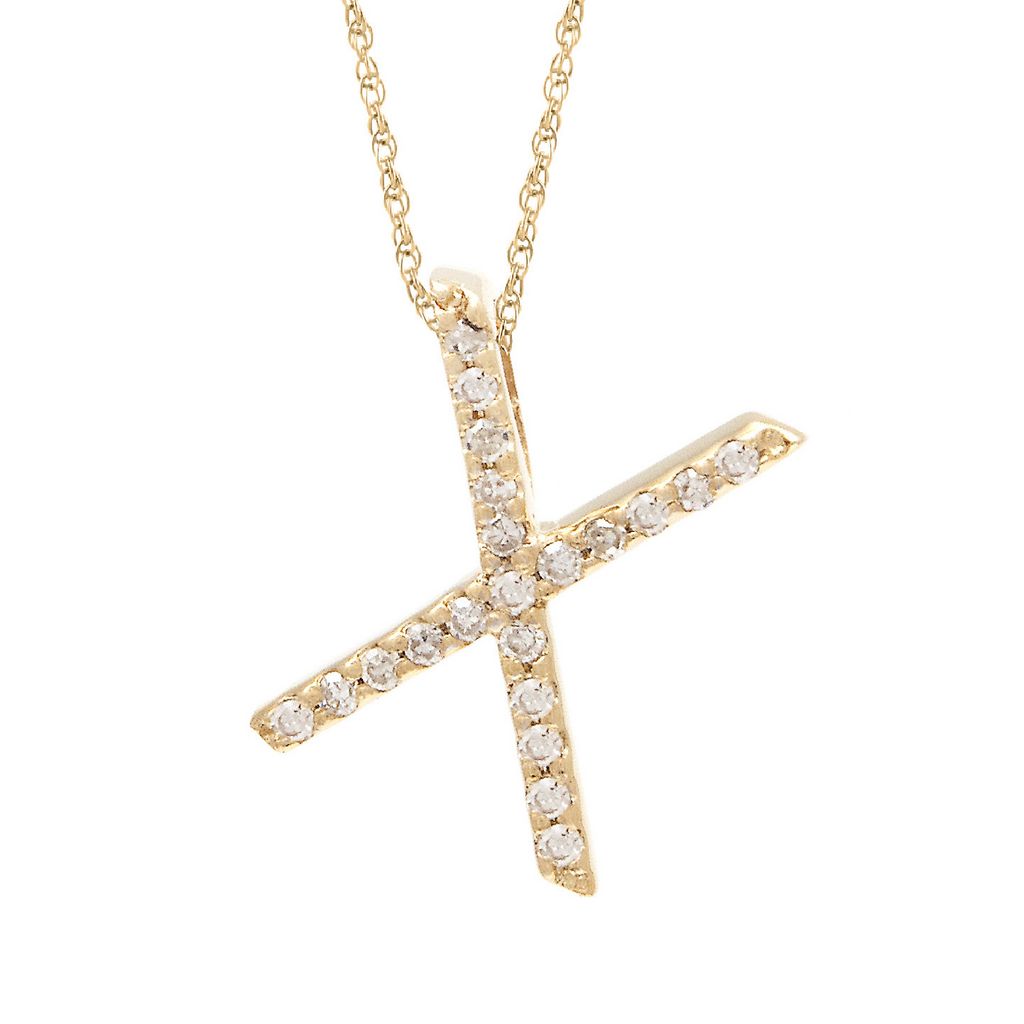 Diamond X Initial Necklace