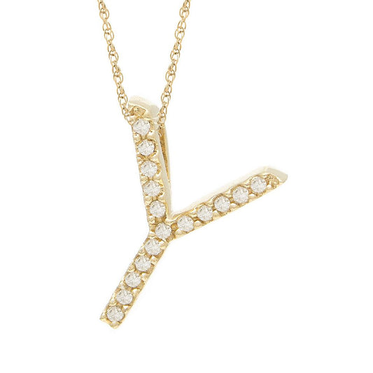 Diamond Y Initial Necklace