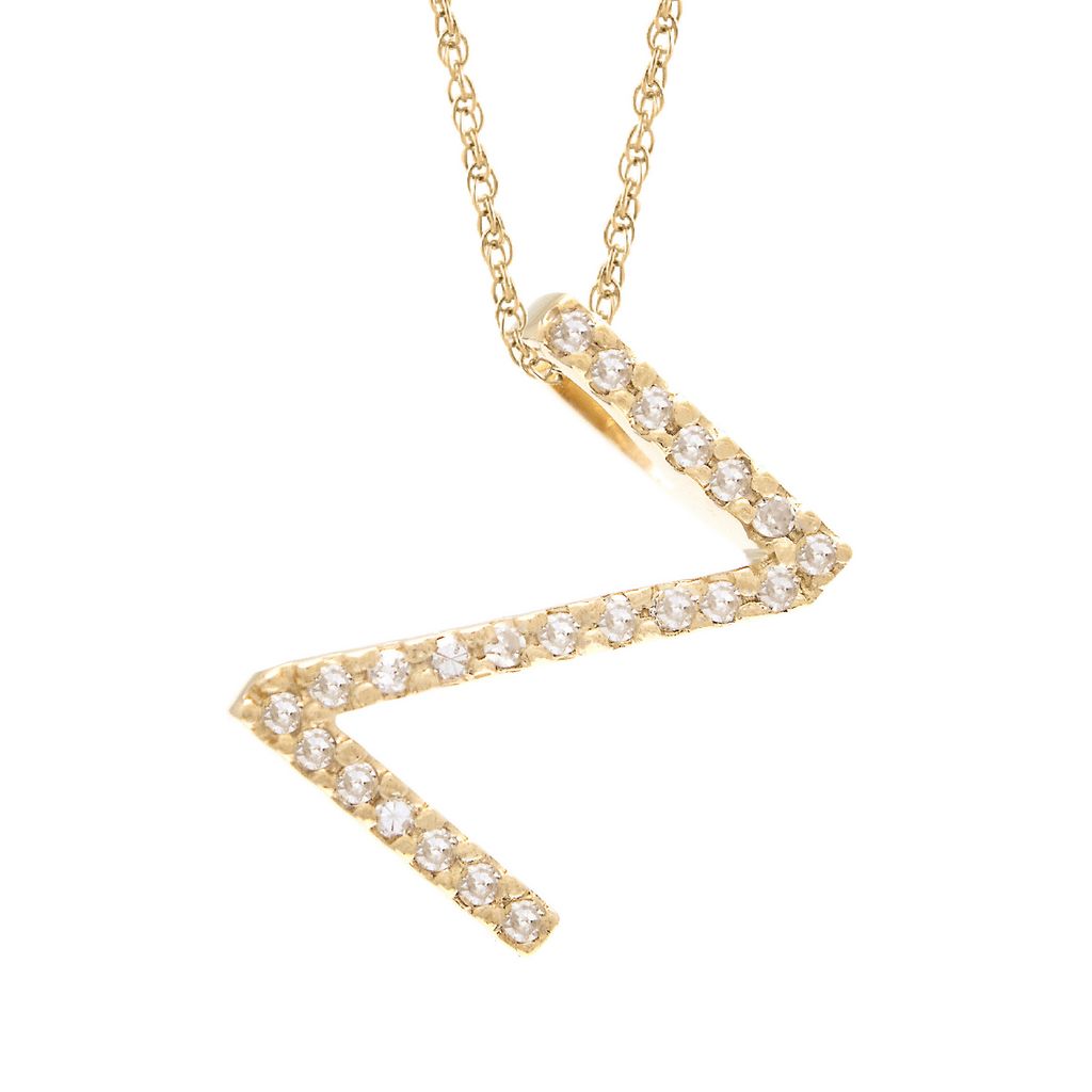 Diamond Z Initial Necklace